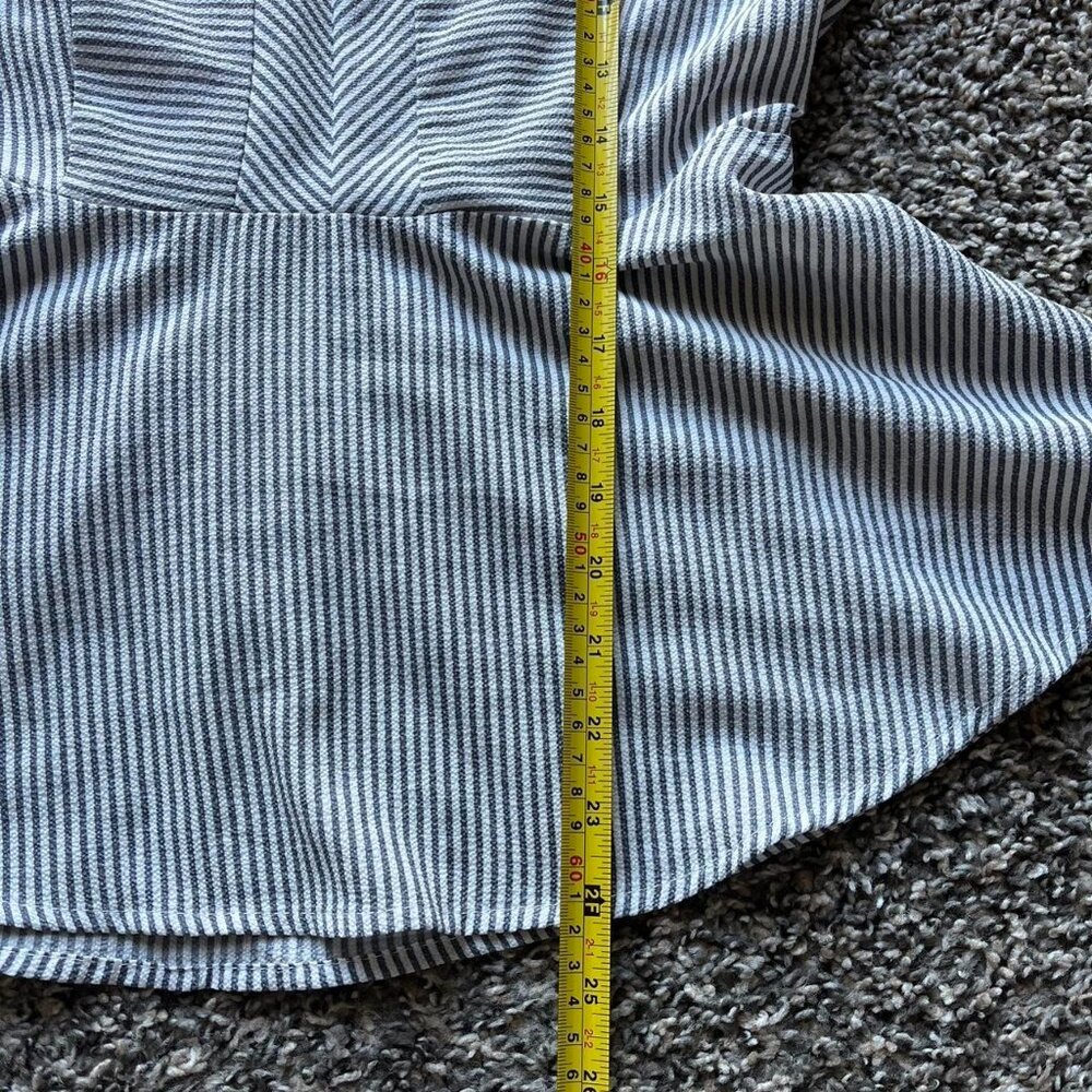 Monteau LA Blouse White Blue Women L Striped Summer Babydoll Feminine Going Out - Picture 7 of 7